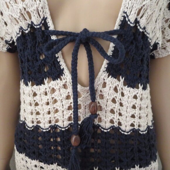 NWT Hollister Womens Knit Striped Sweater Size Small Swim Cover-up Top Shirt - Picture 5 of 7